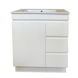 MADRID 750X460X850MM PLYWOOD FLOOR STANDING VANITY - GLOSS WHITE WITH CERAMIC TOP MADRID 750X460X850MM PLYWOOD FLOOR STANDING VANITY - GLOSS WHITE WITH CERAMIC TOP